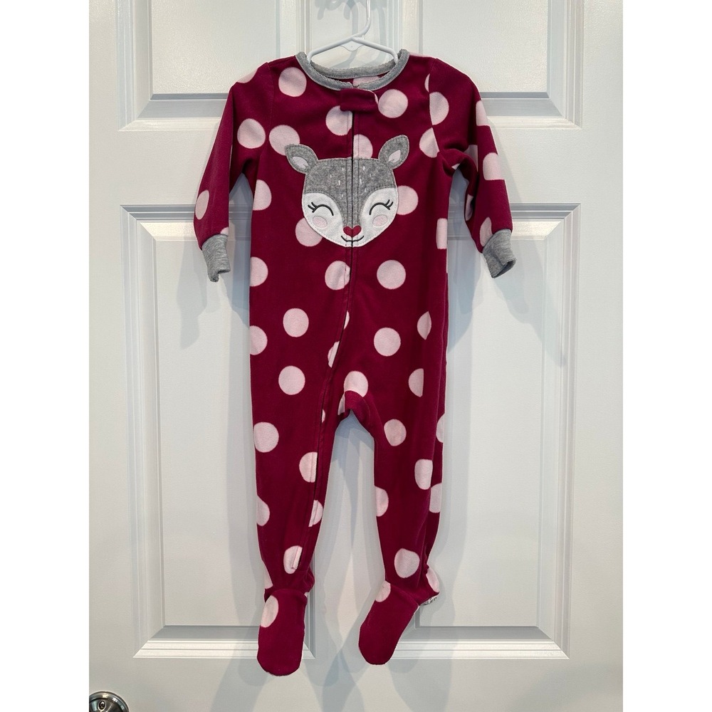 Carters‎ Girls Fleece Footie Pajamas Size 18 Months